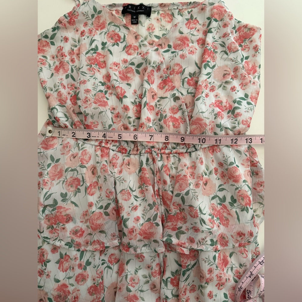 🏴‍☠️6 for $30🏴‍☠️ TRIXXI Floral Ruffle Adjustable Straps Dress - M - Picture 9 of 14